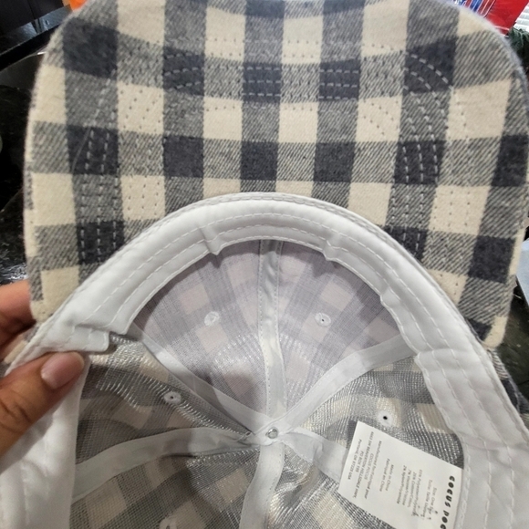 Cocus Pocus Buffalo Check Plaid Hat - Grey/Cream Baseball Cap - Picture 4 of 5